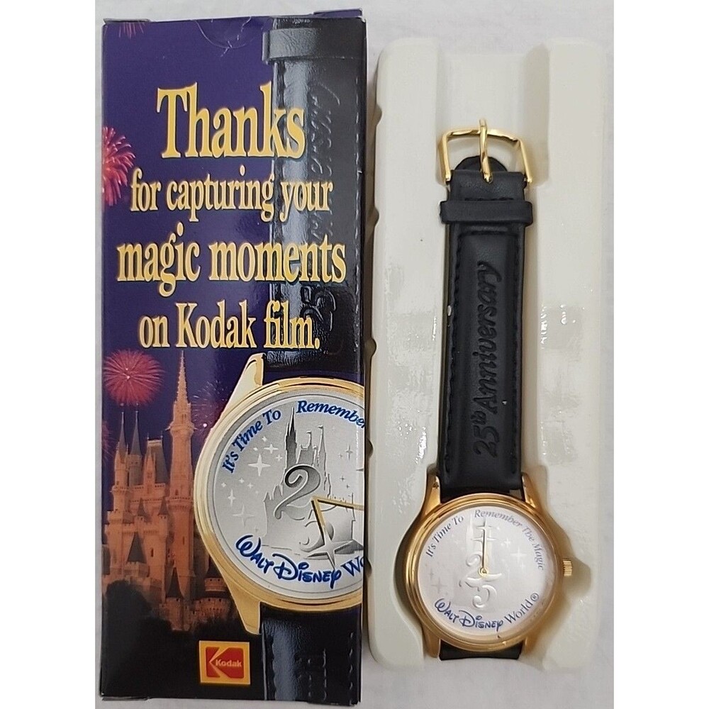 Watch 1996 Kodak Walt Disney World 25th Anniv. Wristwatch Cinderellas Castle NIB